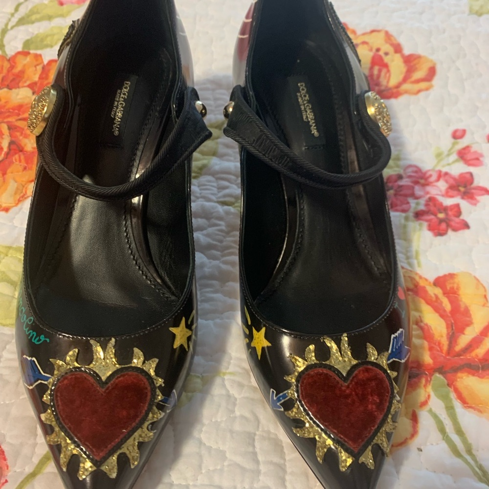 New Leather Dolce & Gabbana Kitty Adorned Heels Shoes
